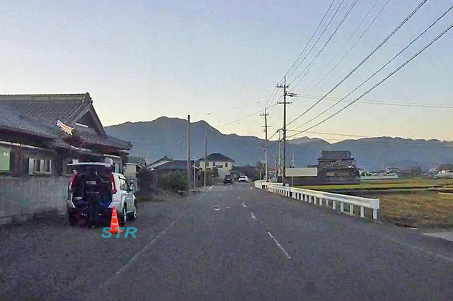 観音寺市大野原町中姫 県道24号線での可搬式オービスによる速度違反取締り
