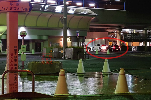 坂出市元町1丁目 坂出駅北側バスロータリーでの通行禁止違反取り締まり